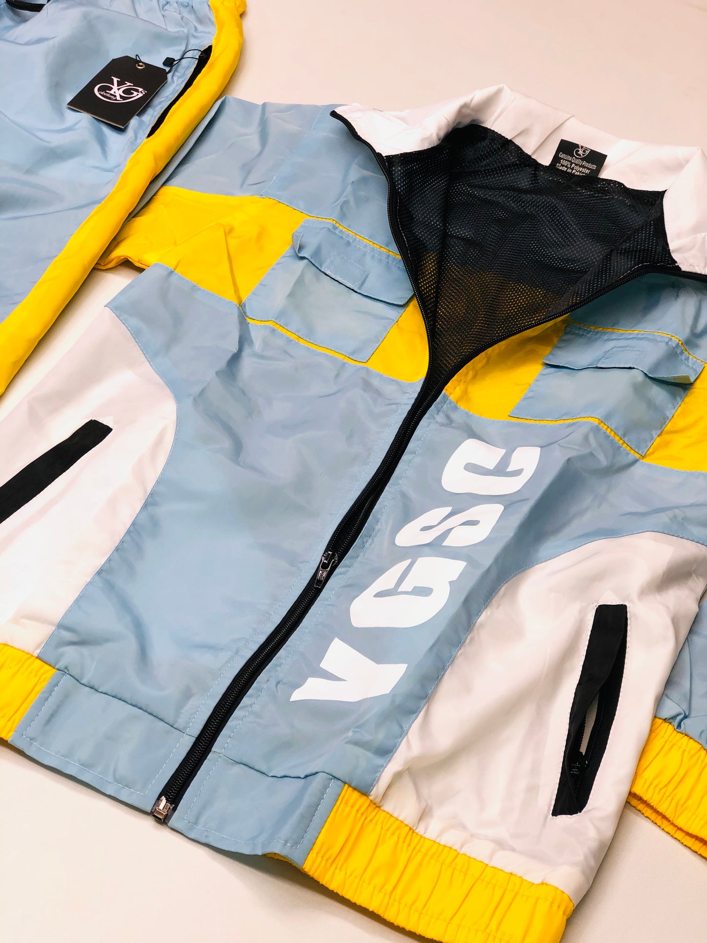 Color Block Taffeta Windbreaker Suit