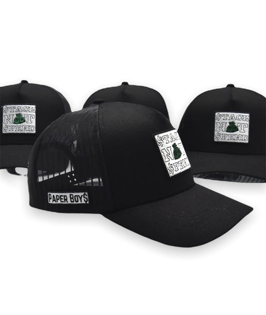 Stack Not Spend Signature Trucker Hat